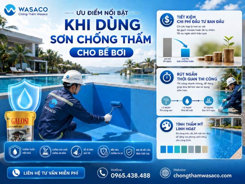 Có nên dùng sơn chống thấm cho bể bơi không