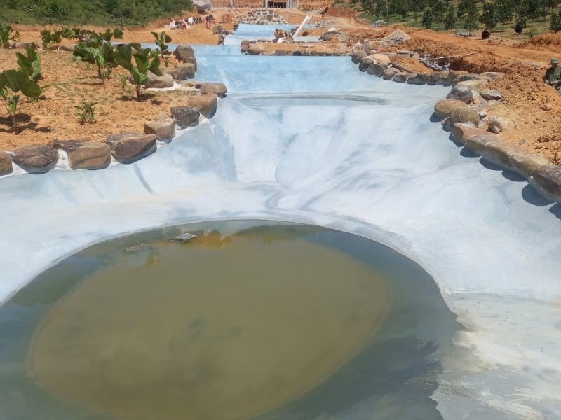 Dự án thi công chống thấm bể bơi tại xã Trần Thương, Ninh Bình