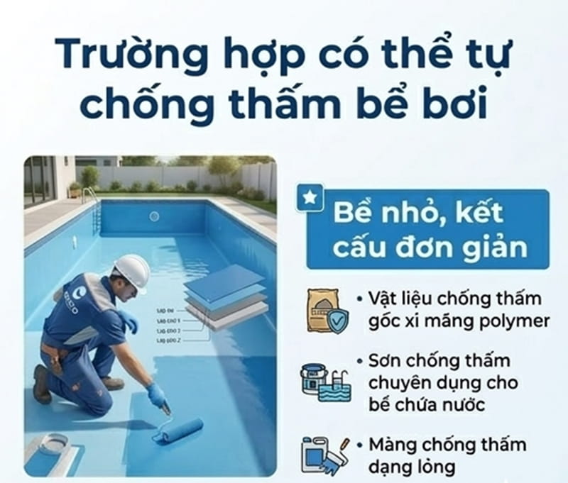 Nên thuê đơn vị chống thấm bể bơi hay tự làm