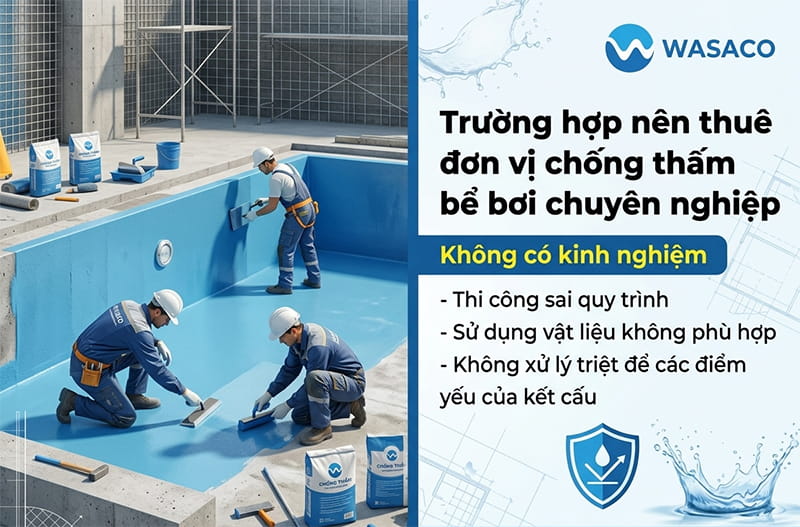Nên thuê đơn vị chống thấm bể bơi hay tự làm
