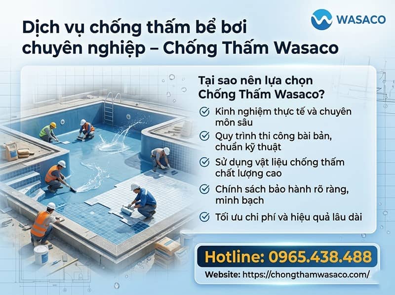 Nên thuê đơn vị chống thấm bể bơi hay tự làm
