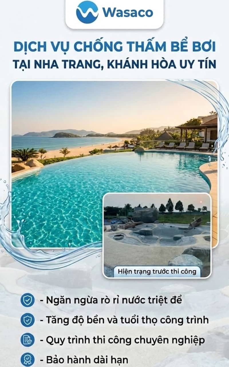 chống thấm bể bơi tại Nha Trang