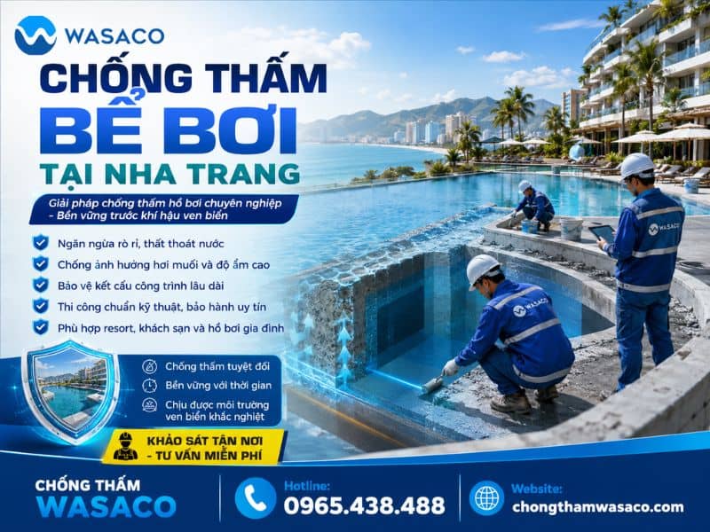 chống thấm bể bơi tại Nha Trang