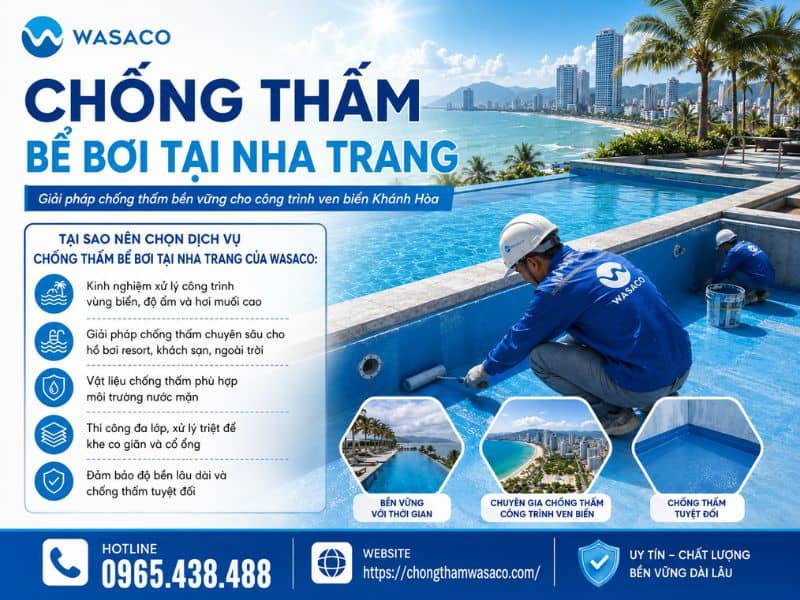 chống thấm bể bơi tại Nha Trang