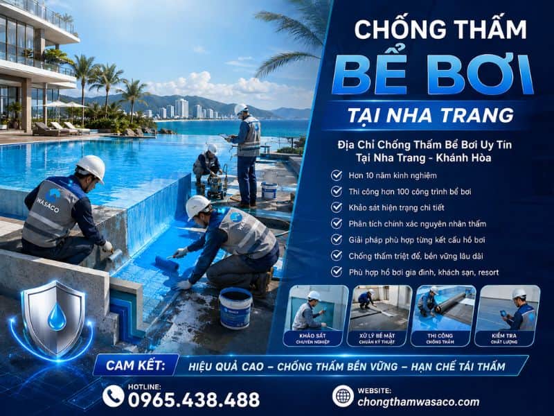 chống thấm bể bơi tại Nha Trang