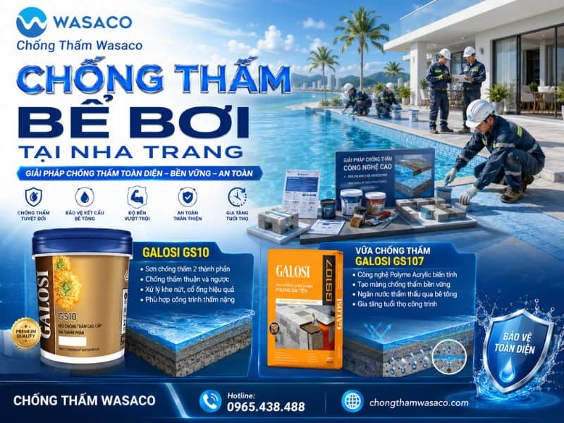 chống thấm bể bơi tại Nha Trang