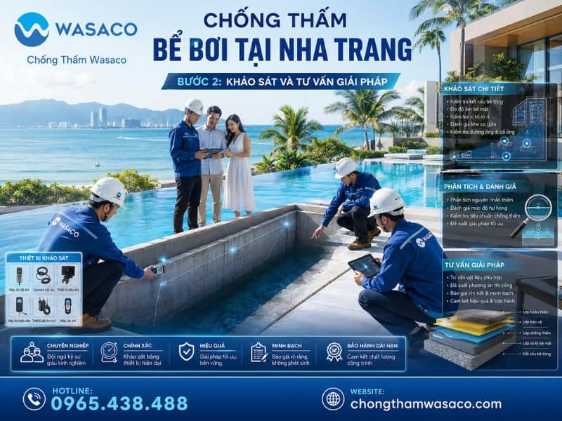 chống thấm bể bơi tại Nha Trang