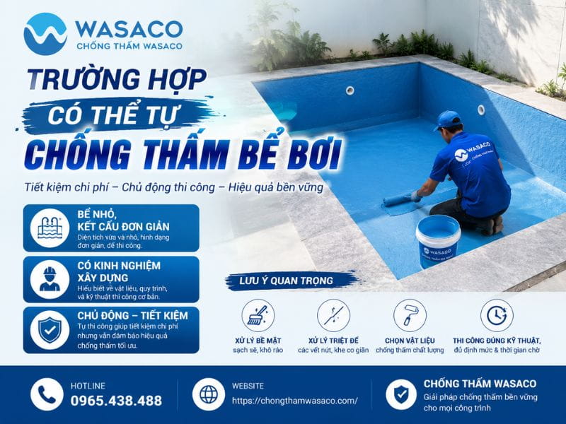 nên thuê đơn vị chống thấm bể bơi hay tự làm