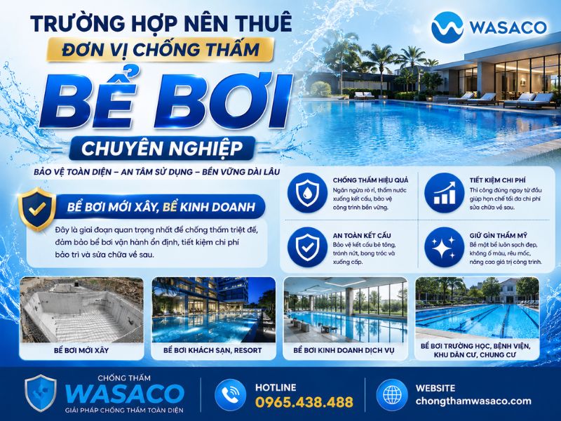 nên thuê đơn vị chống thấm bể bơi hay tự làm