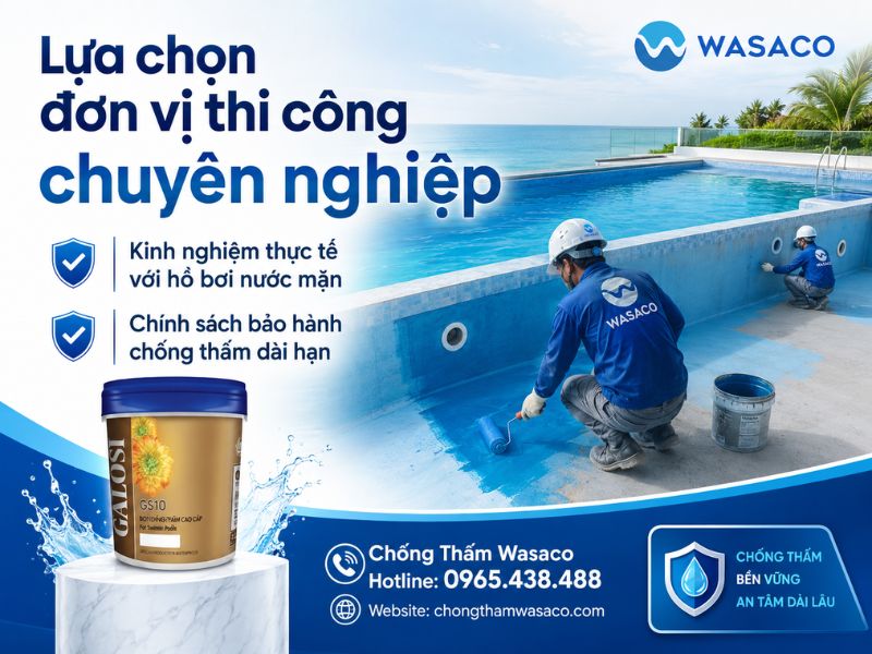 Chống thấm bể bơi nước mặn cần lưu ý gì