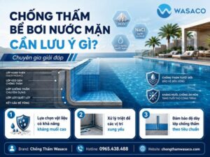 Chống thấm bể bơi nước mặn cần lưu ý gì?