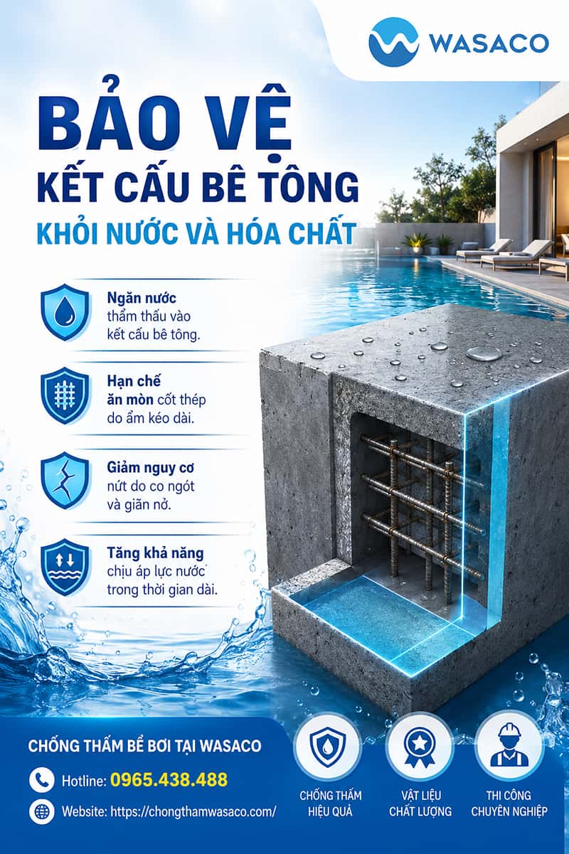 Chống thấm bể bơi trước hay sau khi ốp gạch?
