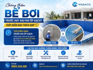 Chống thấm bể bơi trước hay sau khi ốp gạch?