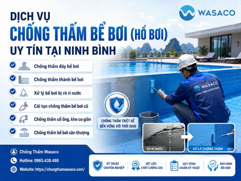 Dịch vụ chống thấm bể bơi tại Ninh Bình