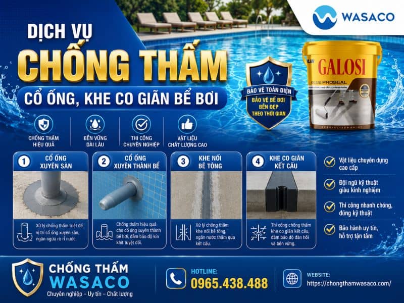 Dịch vụ chống thấm bể bơi tại Ninh Bình