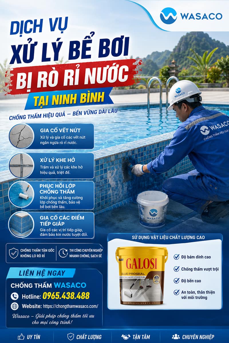 Dịch vụ chống thấm bể bơi tại Ninh Bình