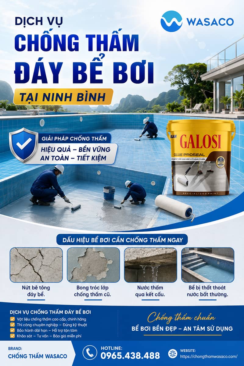 Dịch vụ chống thấm bể bơi tại Ninh Bình
