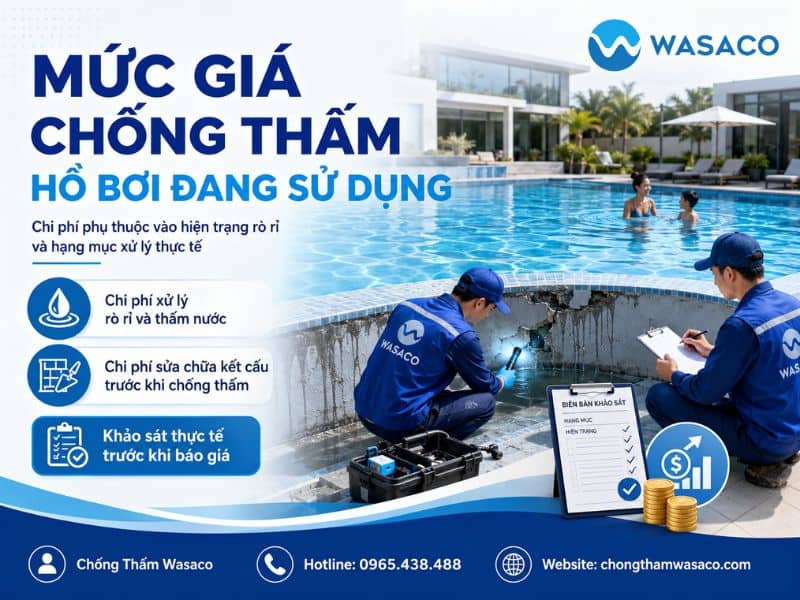 Giá chống thấm bể bơi tại Nghệ An