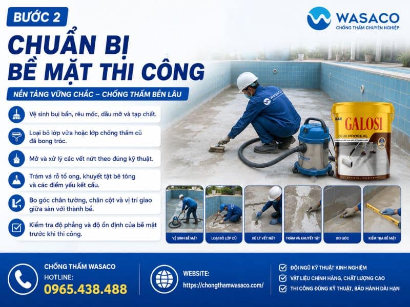 chống thấm bể bơi tại Quảng Ninh