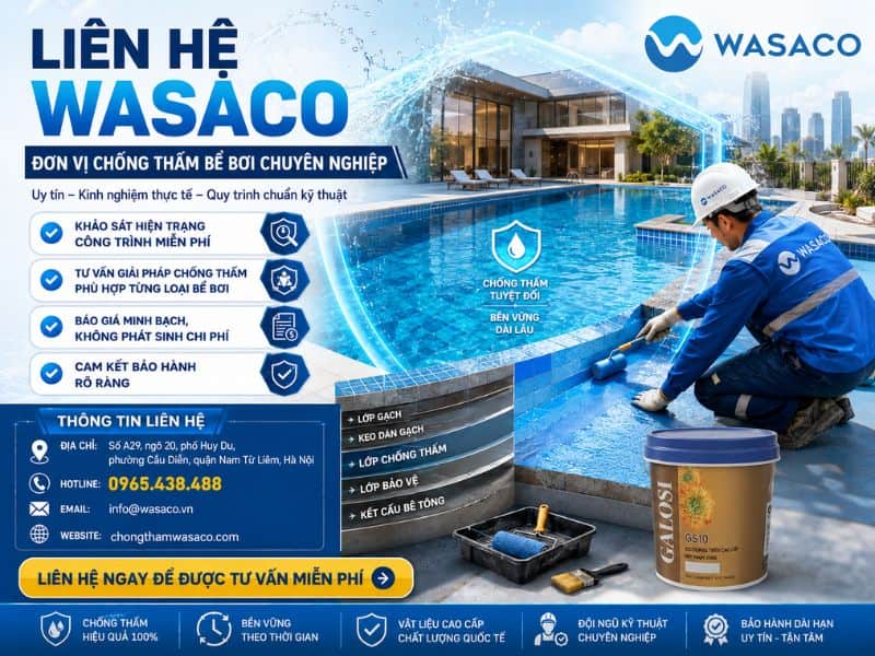 đơn vị chống thấm bể bơi tại Hà Nội