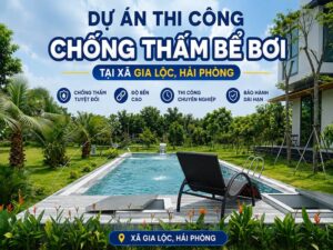 Dự án thi công chống thấm bể bơi tại xã Gia Lộc, Hải Phòng