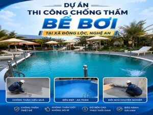 Dự án thi công chống thấm bể bơi tại xã Đông Lộc, Nghệ An