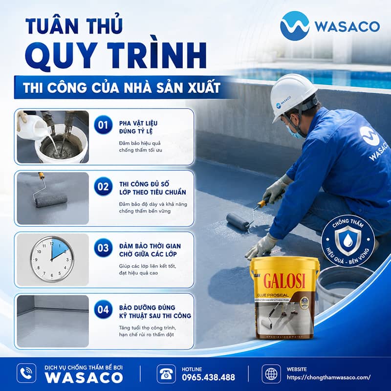 Cách xử lý lớp chống thấm bể bơi không bám nền