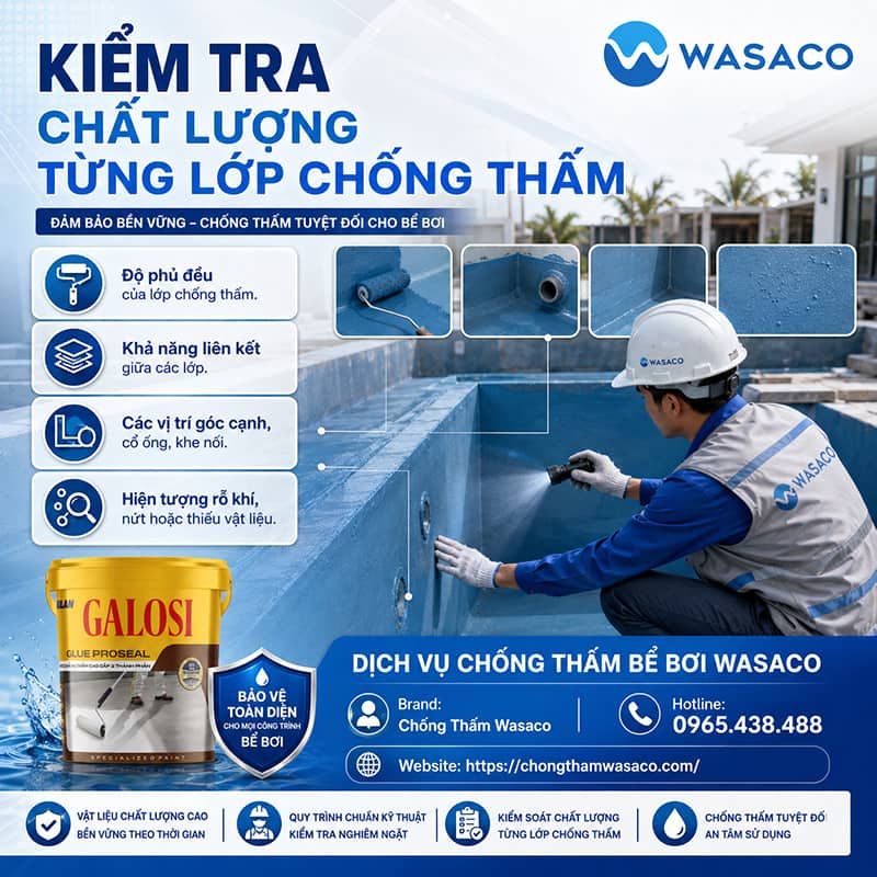 Cách xử lý lớp chống thấm bể bơi không bám nền