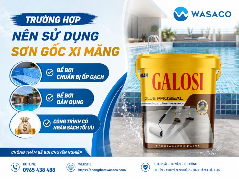 Sơn chống thấm bể bơi gốc xi măng và gốc Sơn Epoxy