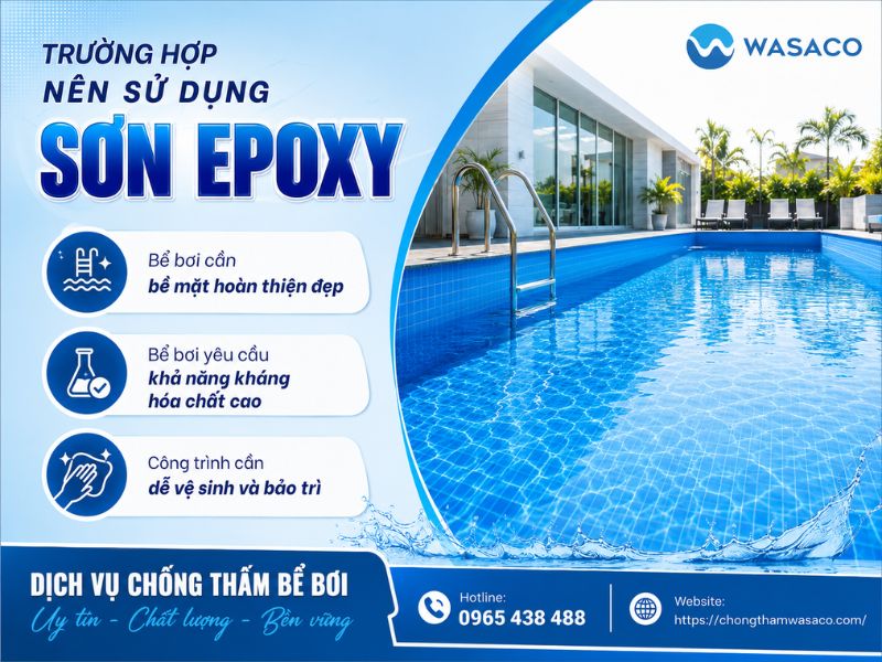 Sơn chống thấm bể bơi gốc xi măng và gốc Sơn Epoxy