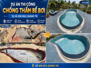Dự án thi công chống thấm bể bơi tại xã Sen Ngư, Quảng Trị