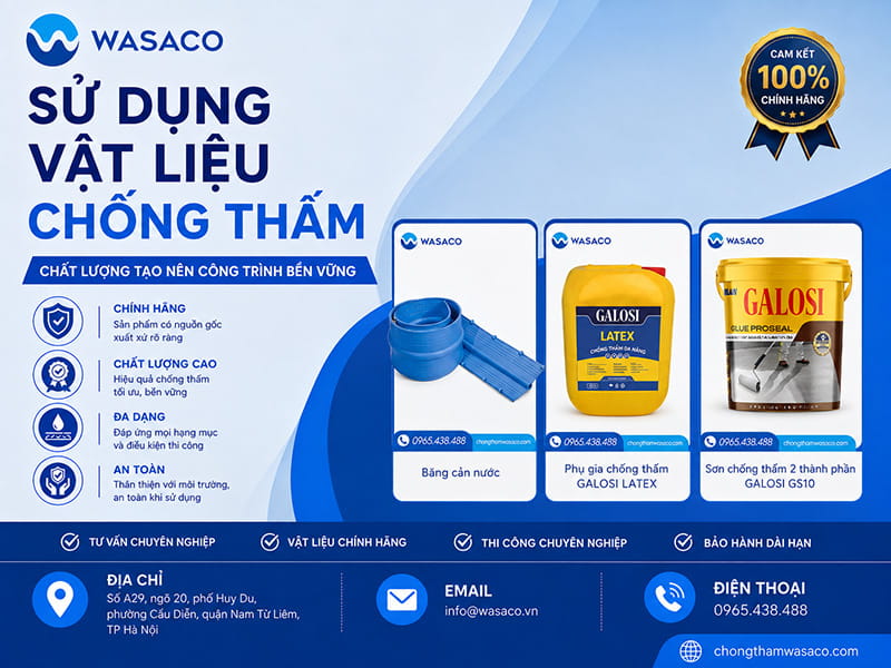 Sử dụng vật liệu chống thấm chính hãng
