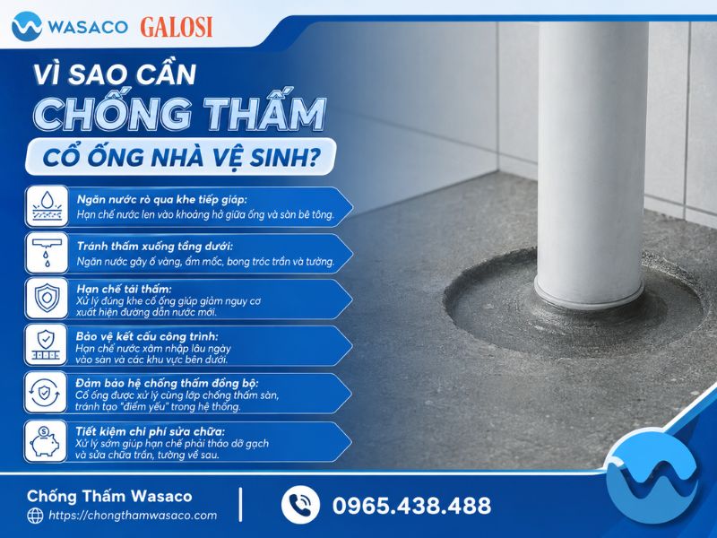 chống thấm cổ ống nhà vệ sinh