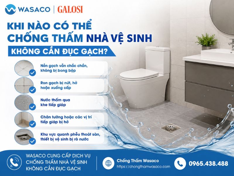 chống thấm nhà vệ sinh không cần đục gạch