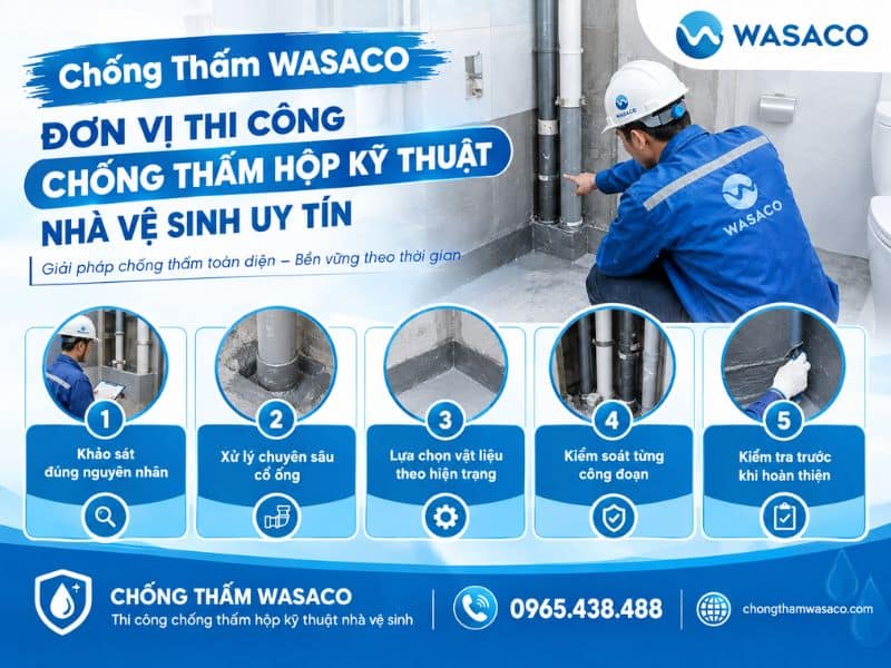 Cách chống thấm hộp kỹ thuật nhà vệ sinh
