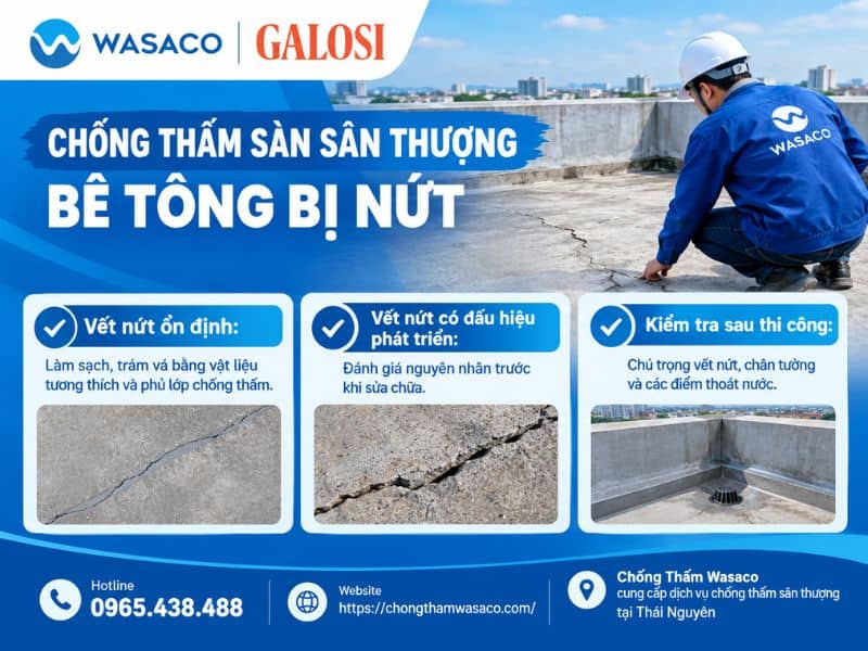 Chống thấm sân thượng tại Thái Nguyên