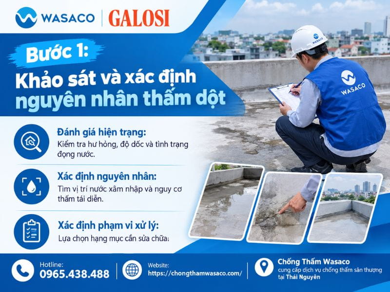 Chống thấm sân thượng tại Thái Nguyên