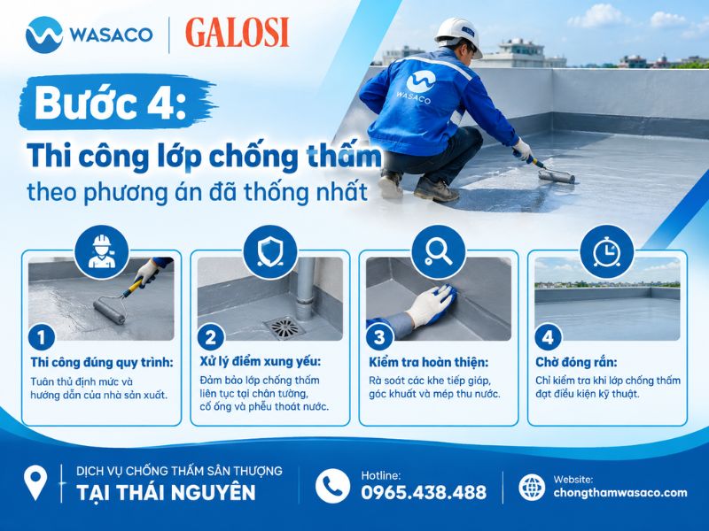 Chống thấm sân thượng tại Thái Nguyên