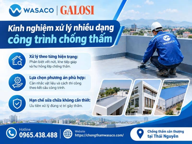 Chống thấm sân thượng tại Thái Nguyên