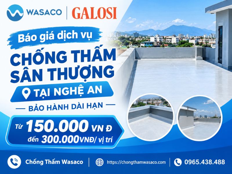 chống thấm sân thượng tại Nghệ An